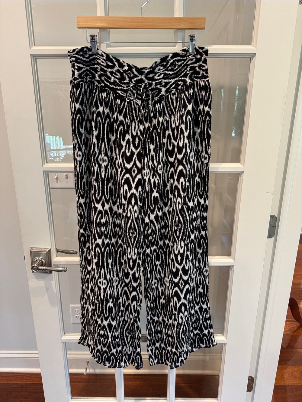 INC Black & White Pattern Wide-Leg Pants